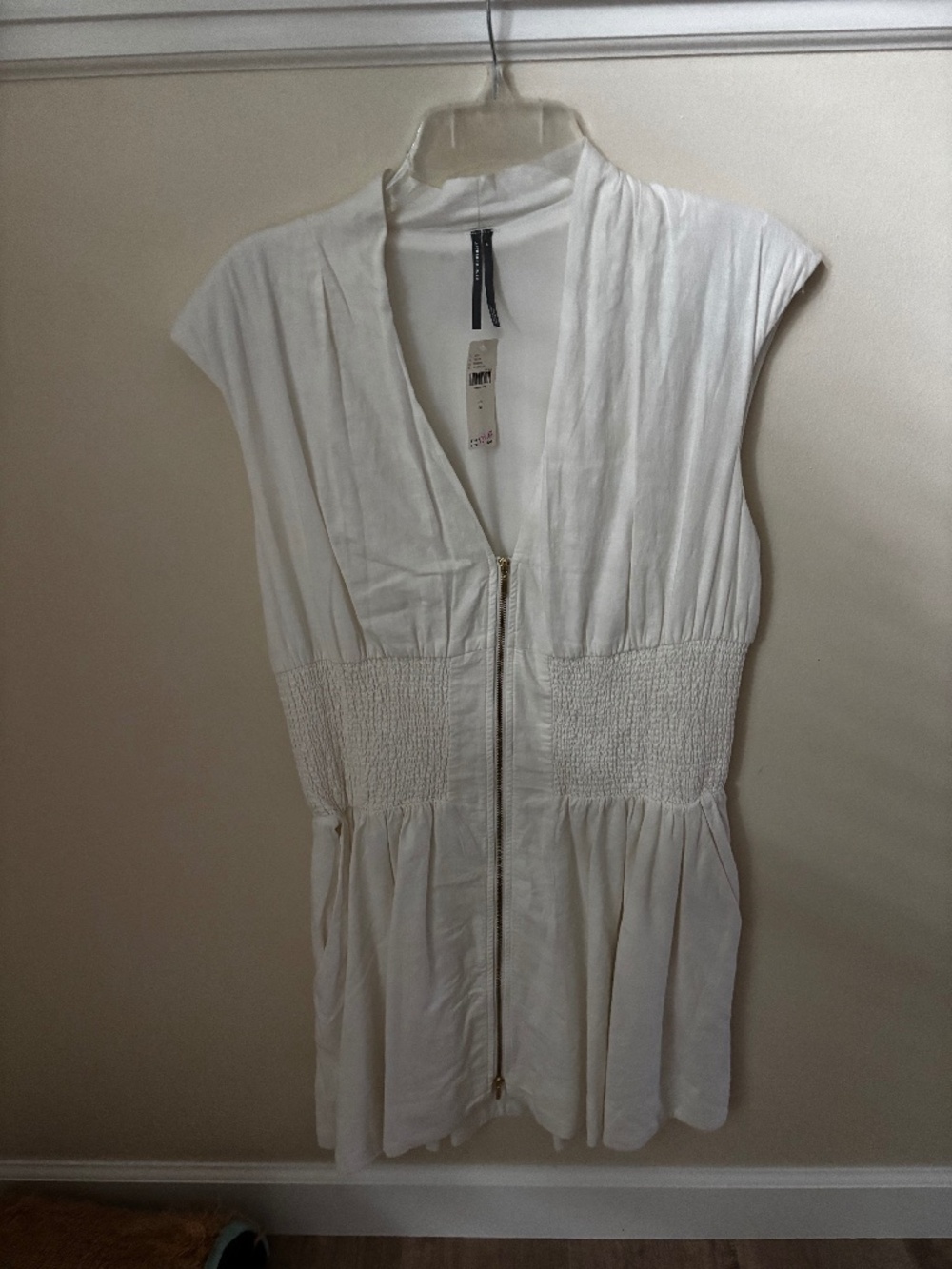 NWT Anthropologie Tommie Cap-Sleeve mini Front-Zip Shirt Dress medium